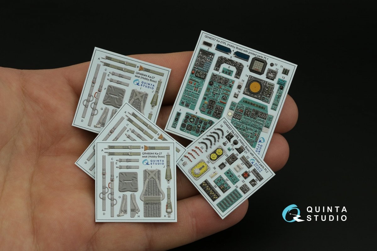 Quinta Studio QD+48357 Ka-27PL Military version 3D-Printed &amp;amp; colored Interior on decal paper (Hobby Boss) (with 3D-printed resin parts) 1/48 – image 7
