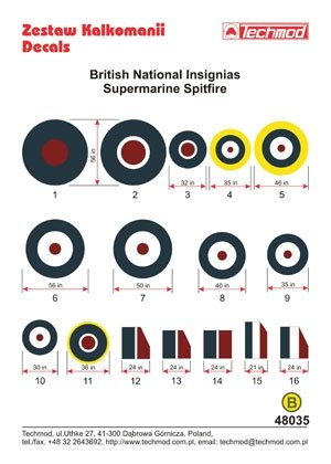 Techmod 48035 - British National Insignias - Supermarine Spitfire 1/48 – image 2