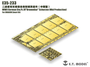 ET Model E35-233 WWII German Stu.Pz.IV&amp;quot;Brummbar&amp;quot; Schurzen（Mid Production) (For DRAGON Smart Kit) (1/35)