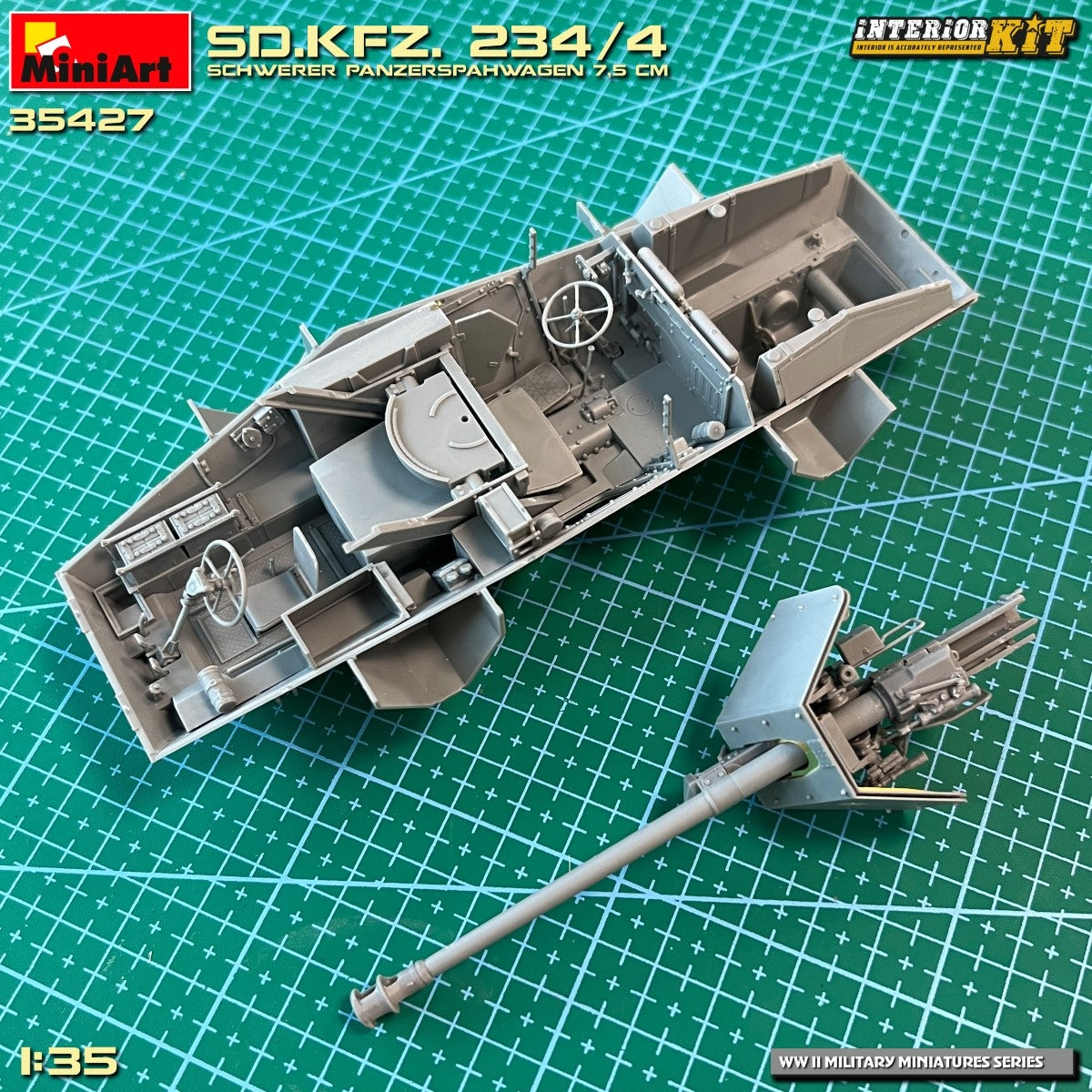 MiniArt 35427 Sd.Kfz. 234/4 SCHWERER PANZERSPÄHWAGEN 7,5 cm. INTERIOR KIT 1/35 – zdjęcie 5