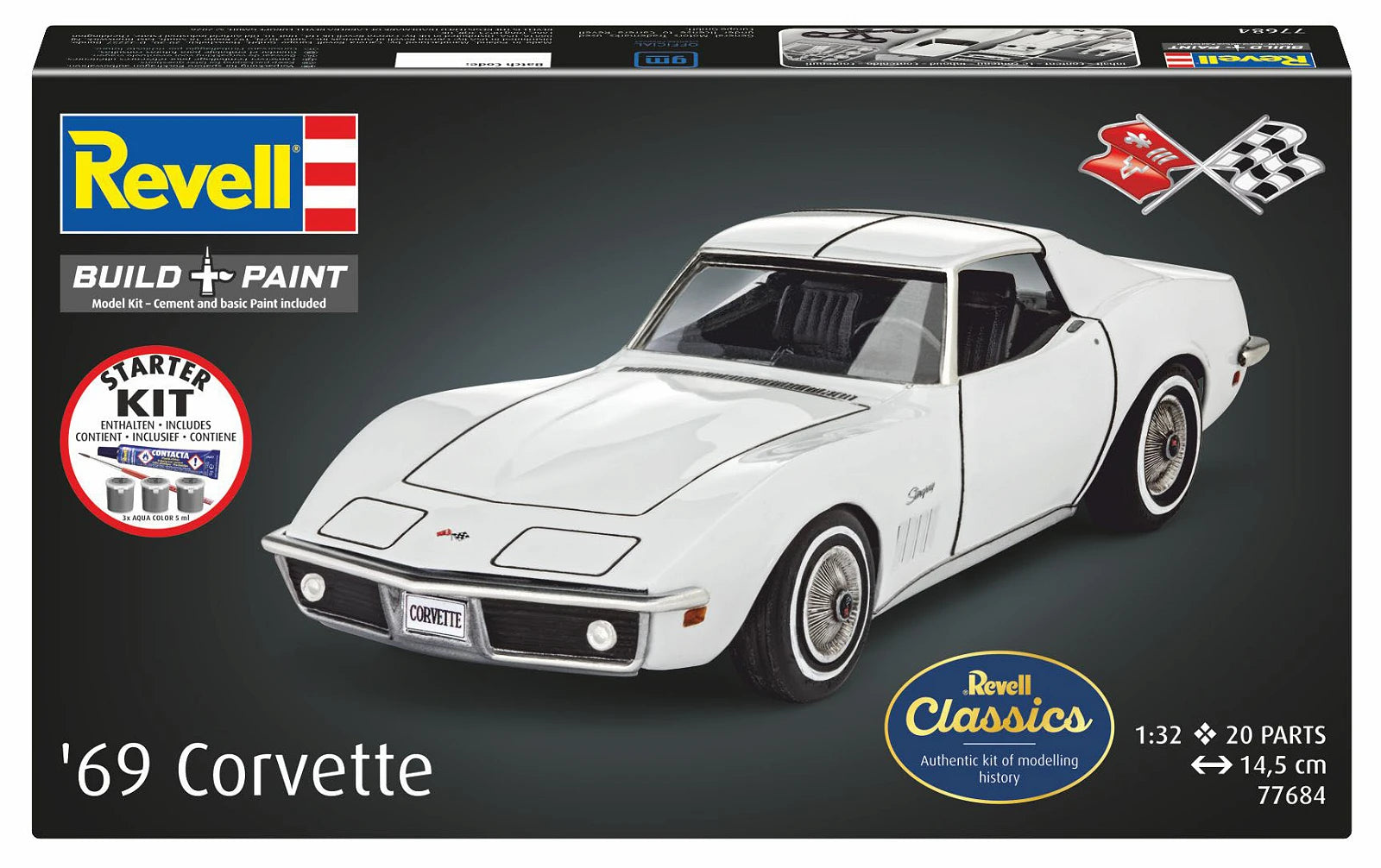 Revell 77684 Starter Kit Corvette C3 1/32
