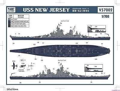Vee Hobby V57002 USS NEW JERSEY BB-62 1945 Standard Edition 1/700 – zdjęcie 3
