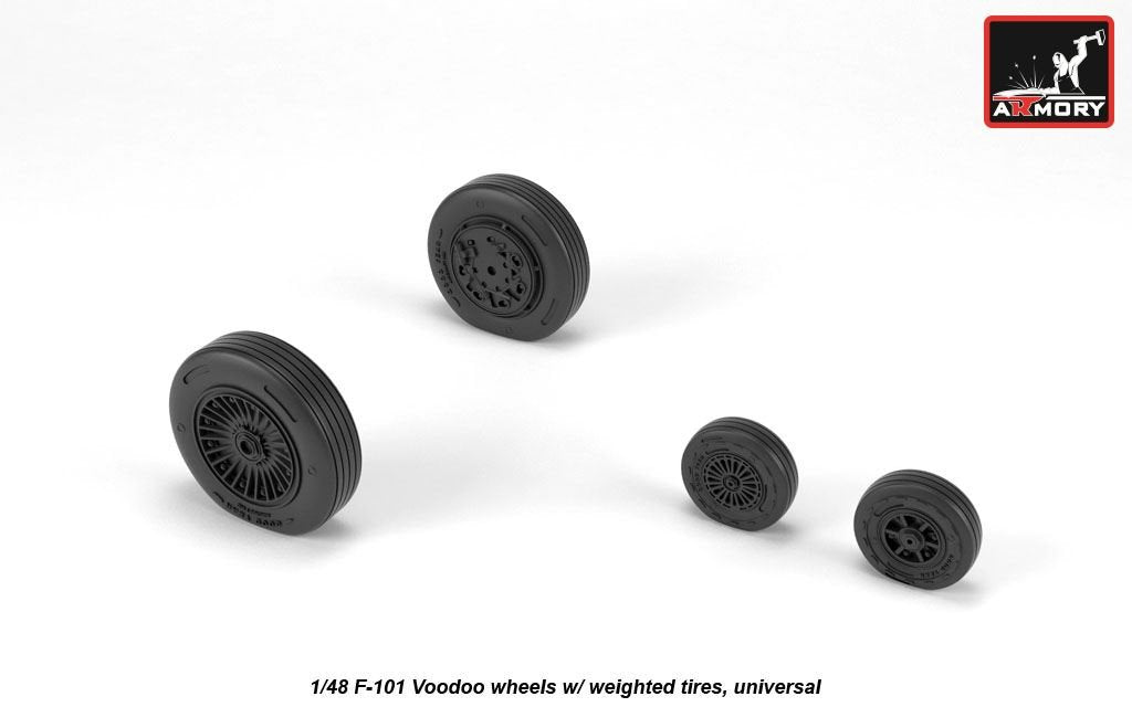 Armory Models AW48318 F-101 Voodoo wheels w/ optional nose wheels &amp;amp; weighted tyres 1/48