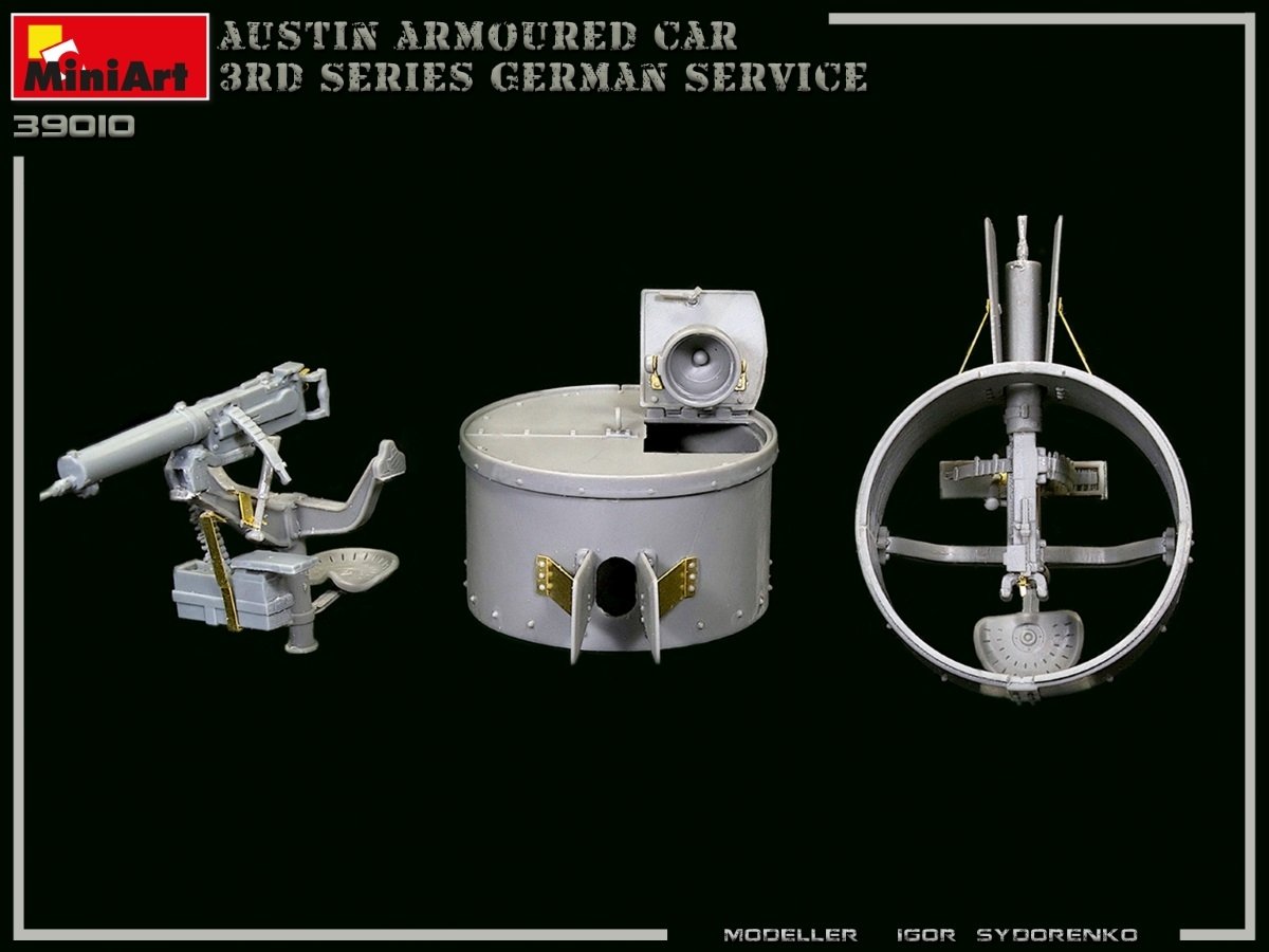 Miniart 39010 AUSTIN ARMORED CAR 3rd SERIES: GERMAN, AUSTRO-HUNGARIAN, FINNISH SERVICE. INTERIOR KIT 1/35 – image 6