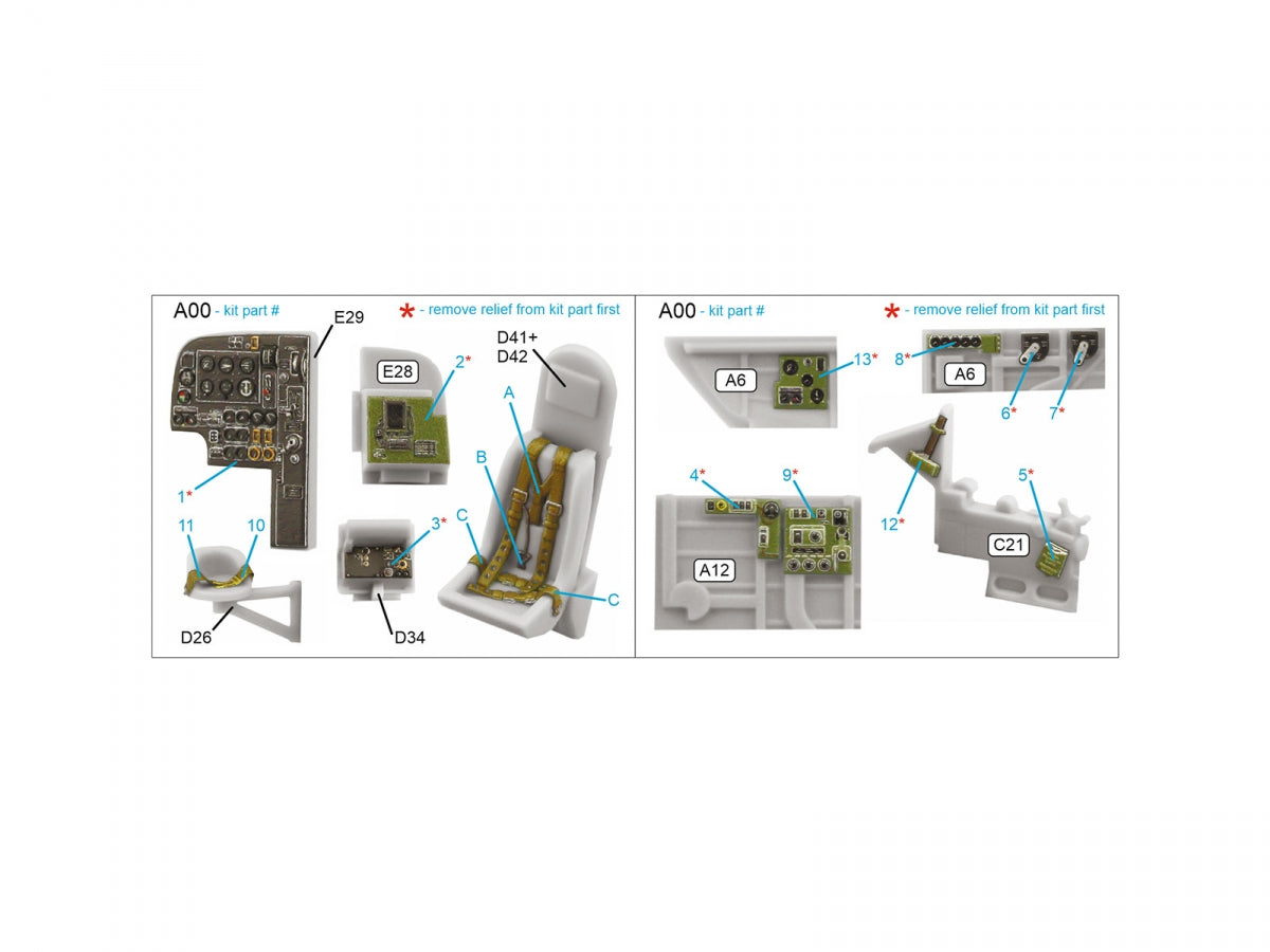 Quinta Studio QD72138 Bristol Beaufort Mk.I 3D-Printed coloured Interior on decal paper (Airfix) 1/72 – zdjęcie 2