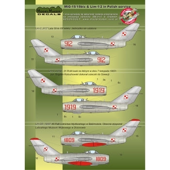 ModelMaker Decals D48023 MiG-15/15bis &amp;amp; Lim-1/2 in Polish service – zdjęcie 2
