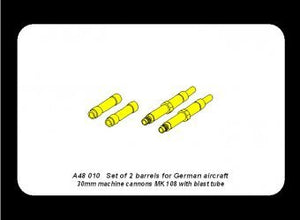 Aber A48 010 Set of 2 barrels for German aircraft 30mm machine cannons MK 108 with blast tube 1/48 – image 5