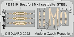 Eduard FE1319 Beaufort Mk. I seatbelts STEEL ICM 1/48