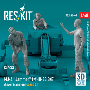 RESKIT RSF48-0061 MJ-4 &amp;quot;Jammer&amp;quot; (MHU-83 B/E) driver &amp;amp; airmen (scene 2) (3 pcs) (3D Printed) 1/48 – zdjęcie 3