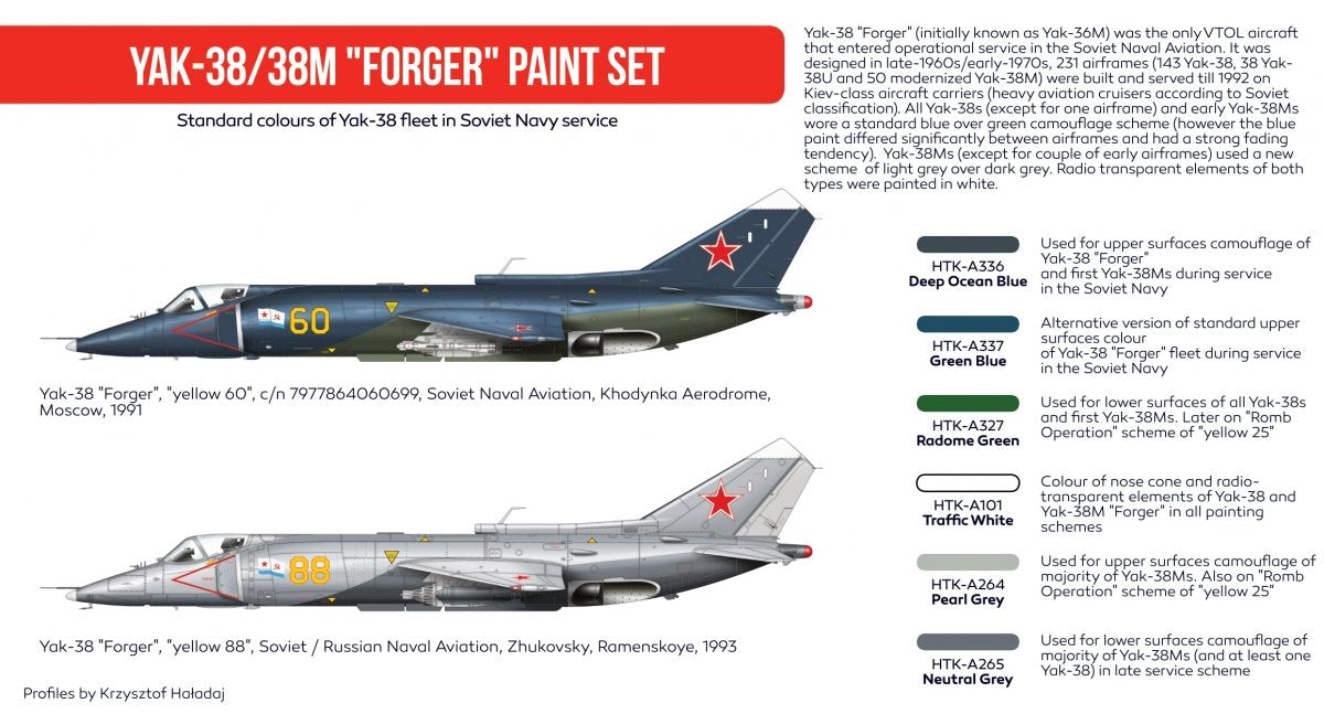 Hataka Hobby HTK-AS111 Yak-38/38M &amp;quot;Forger&amp;quot; paint set (6x17ml) – zdjęcie 2
