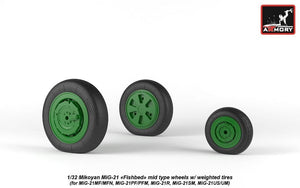 Armory Models AW32010 Mikoyan MiG-21 Fishbed wheels w/ weighted tires, mid 1/32 – zdjęcie 6