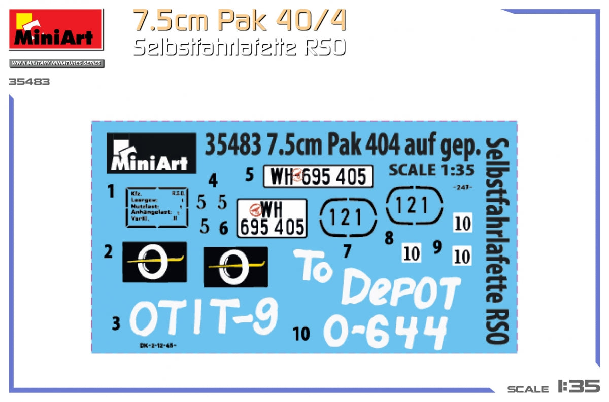 MiniArt 35483 7.5cm Pak 40/4. Selbstfahrlafette RSO 1/35 – zdjęcie 2