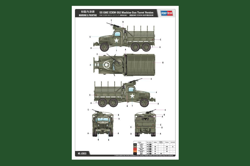 Hobby Boss 83833 US GMC CCKW-352 Machine Gun Turret Version – zdjęcie 3