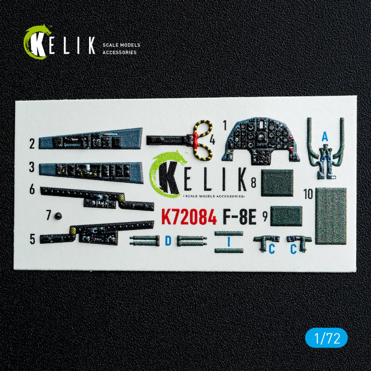 Kelik K72084 F-8E Crusader - interior 3D decals for Academy kit 1/72