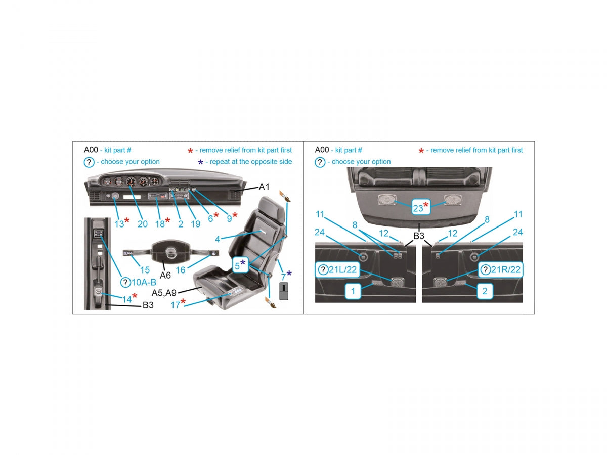 Quinta Studio QD24019 Porsche 911 Turbo (930) 3D-Printed coloured Interior on decal paper (Tamiya) 1/24 – zdjęcie 2