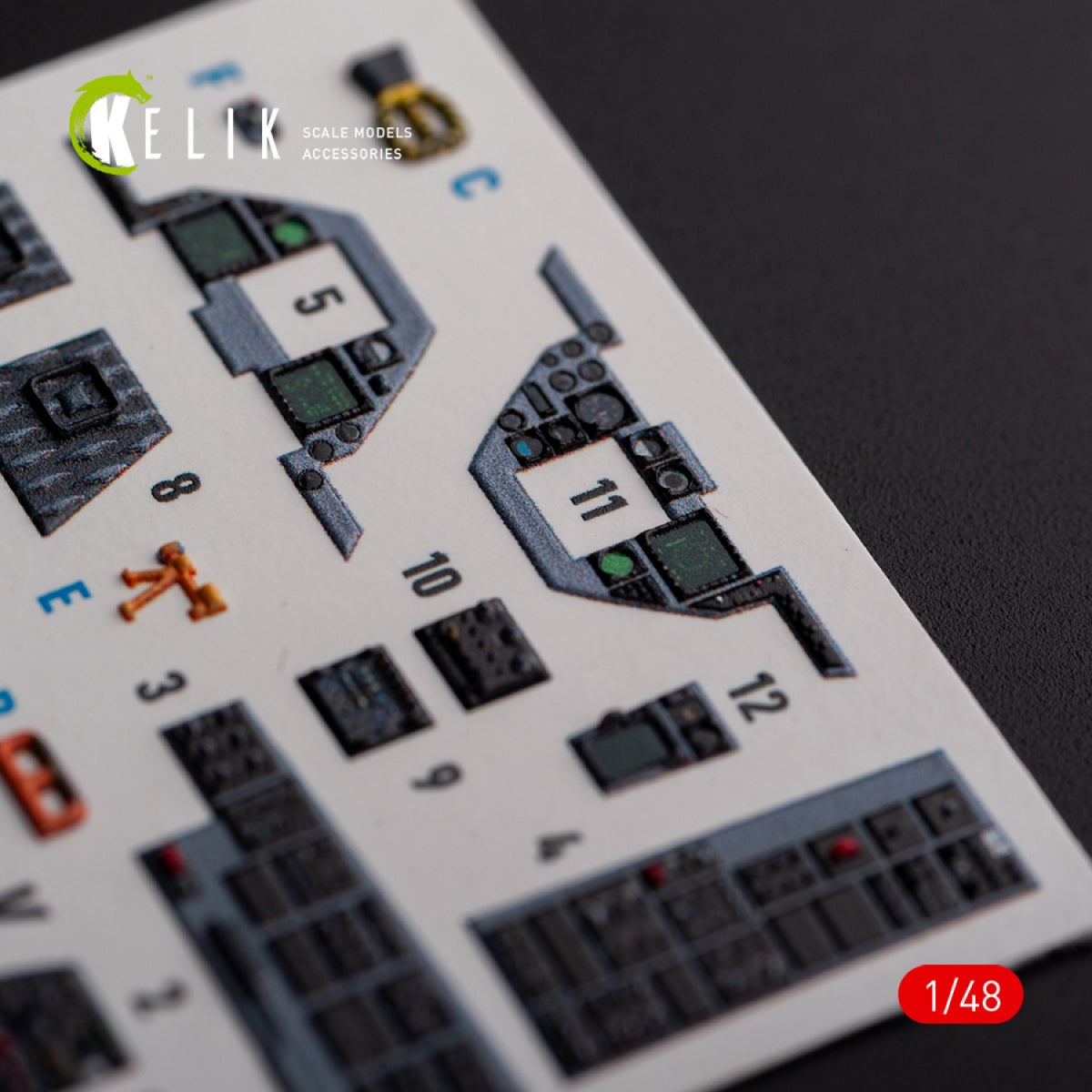 KELIK K48103 F-16A/C - interior 3D decals for Academy kit 1/48 – zdjęcie 4