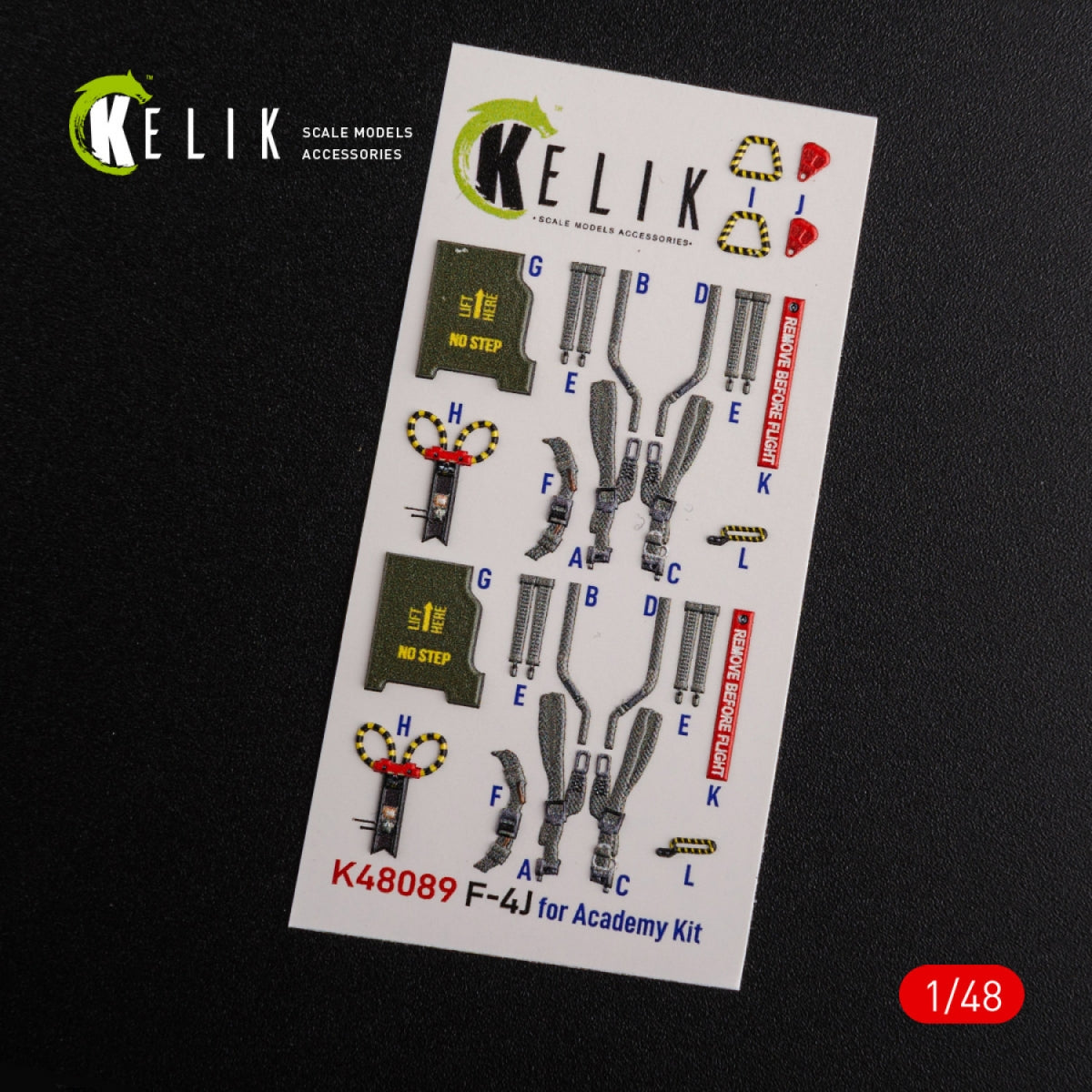 KELIK K48089 F-4J &amp;quot;Phantom II&amp;quot; interior 3D decals for Academy kit 1/48 – zdjęcie 3