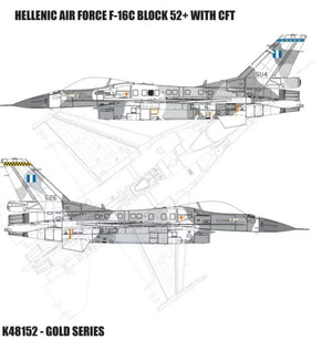 Kinetic 48152 Lockheed Martin F-16 C Block 52+ with CFT in Hellenic Air Force Service (Gold Series) 1/48 – immagine 2