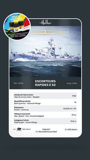 Heller 57094 Escorteurs Rapides E 52 Starter Kit 1/400 – zdjęcie 7