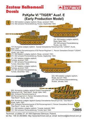 Techmod 72805 - Pz.Kpfw.VI Tiger Ausf.E (Early Production Model) 1/72 – zdjęcie 2