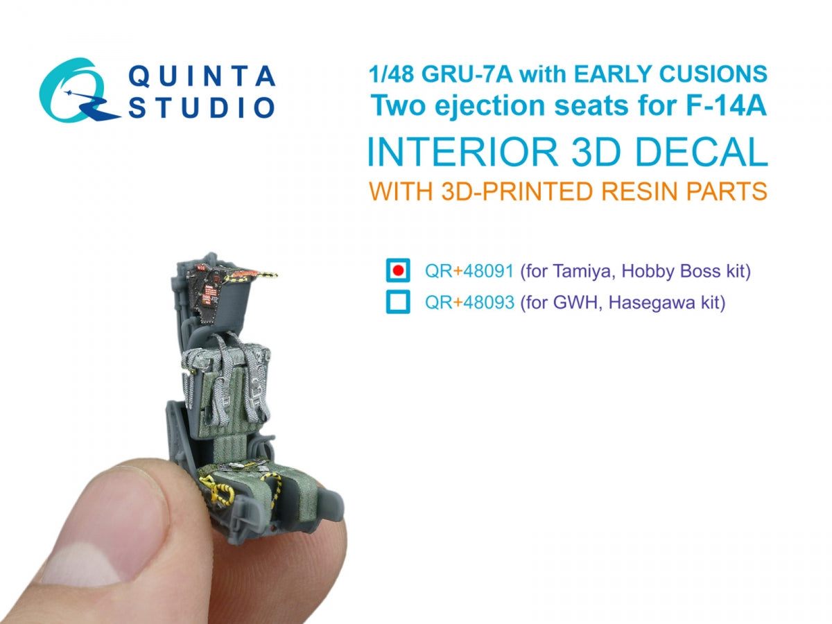 Quinta Studio QR+48091 GRU-7A (version initiale), 2 sièges éjectables pour F-14 A (Tamiya, Hobby Boss) 1/48