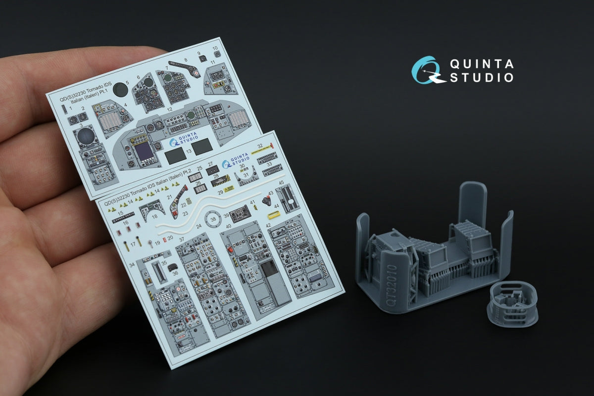 Quinta Studio QDS+32230 Tornado IDS Italian 3D-Printed &amp;amp; colored Interior on decal paper (Italeri) (Small version) (with 3D-printed resin parts) 1/32 – image 2