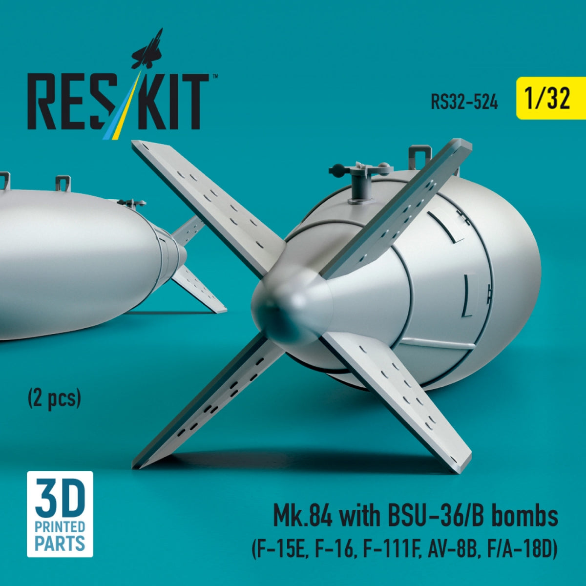 RESKIT RS32-0524 Mk.84 with BSU-36/B bombs (2 pcs) (3D Printed) 1/32 – zdjęcie 3