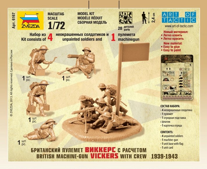 Zvezda 6167 British Machinegun With Crew 1939-1942 1/72 – zdjęcie 2