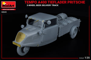 MiniArt 38045 TEMPO A400 TIEFLADER PRITSCHE 3-WHEEL BEER DELIVERY TRUCK 1/35 – zdjęcie 15