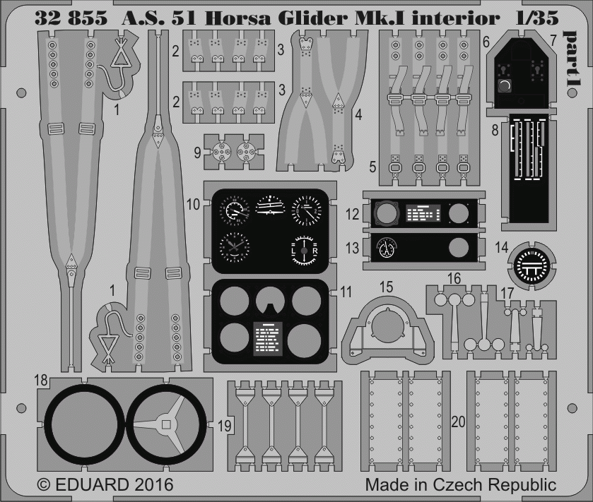 Eduard 32855 A. S. 51 Horsa Glider Mk. I interior 1/35 BRONCO – zdjęcie 2
