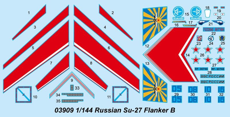 Trumpeter 03909 Russian Su-27 Flanker B 1/144 – zdjęcie 3