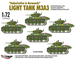 Mirage-Hobby 726066 &amp;quot;Le Débarquement de Normandie&amp;quot; Light Tank M3A3. 2nd ADgen. Leclerc,GTL,12th Regiment of Chasseurs of Africa, part 2 1/72 – zdjęcie 2