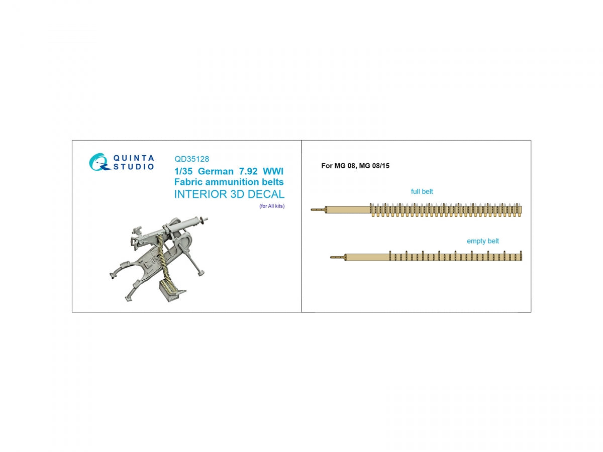 Quinta Studio QD35128 German 7.92 Fabric ammunition belts (All kits) 1/35 – zdjęcie 2