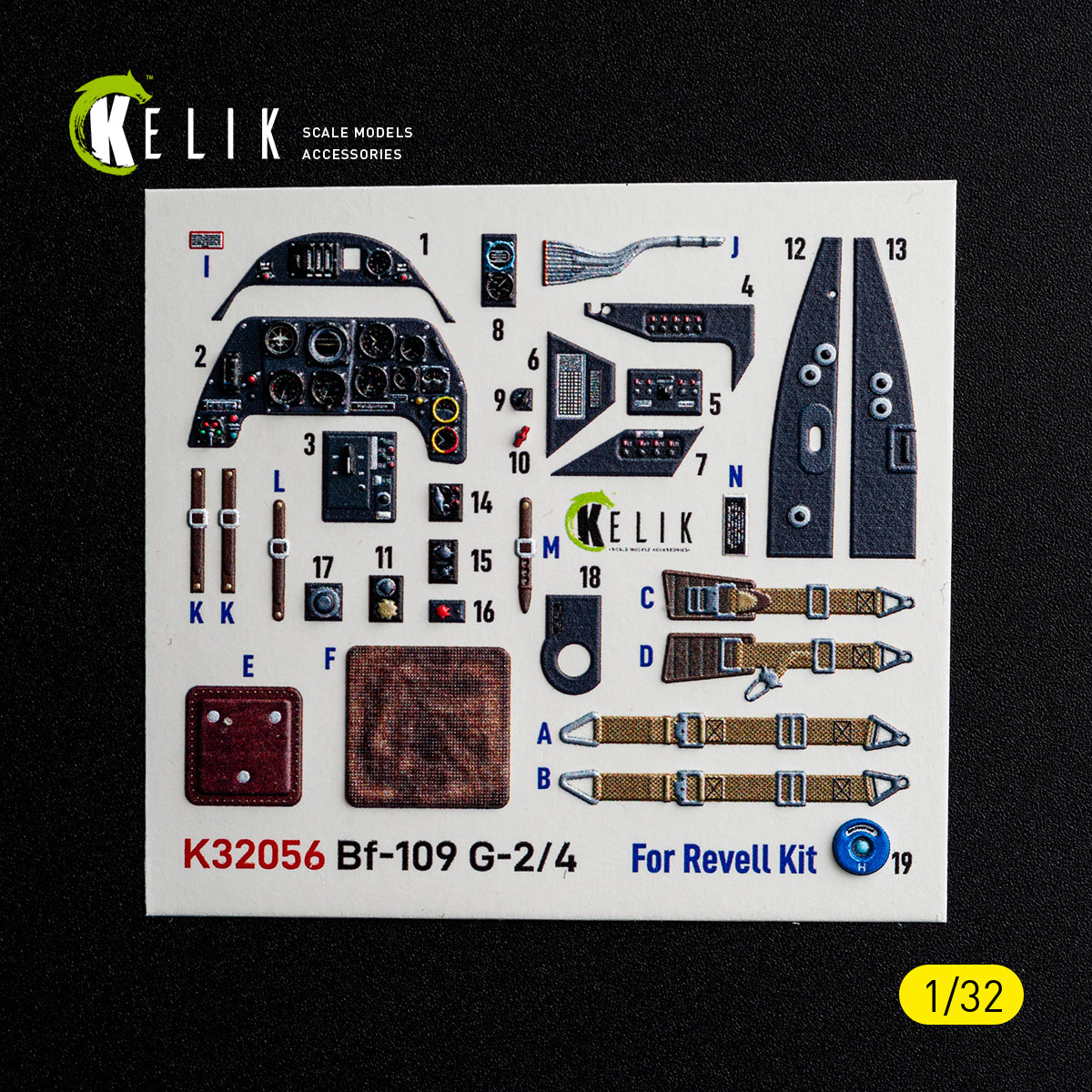 KELIK K 32056 Bf-109 G2/4 - interior 3D decals for Revell kit 1/32 – image 2
