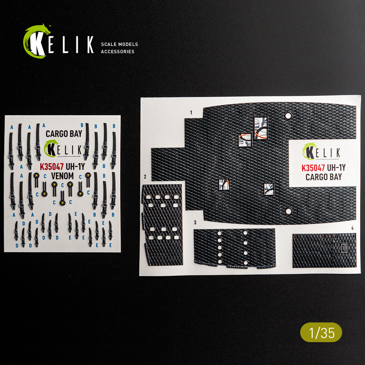 KELIK K35047 UH-1Y VENOM Cargo Bay - interior 3D decals for Trumpeter kit 1/35 – zdjęcie 5