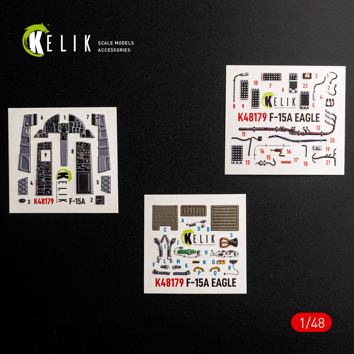 KELIK K48179 F-15A - interior 3D decals for Hasegawa kit 1/48 – zdjęcie 2