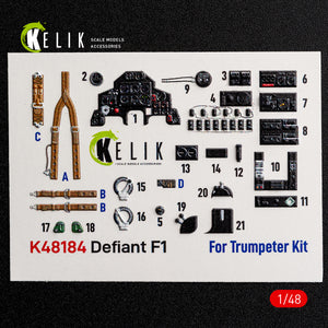 KELIK K48184 Defiant Fi - interior 3D decals for Trumpeter kit 1/48 – obrázek 7
