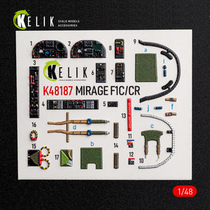 KELIK K48187 Mirage F1C/CR - interior 3D decals for Italeri kit 1/48 – immagine 2