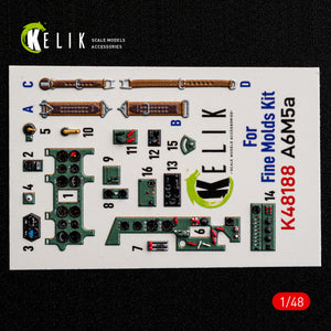 KELIK K48188 A6M5a - interior 3D decals for Fine Molds kit 1/48 – image 2