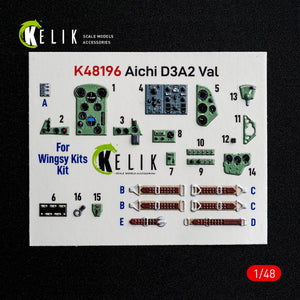 KELIk Aichi K48196 D3A2 Val - interior 3D decals for Wingsy Kits kit 1/48 – image 2