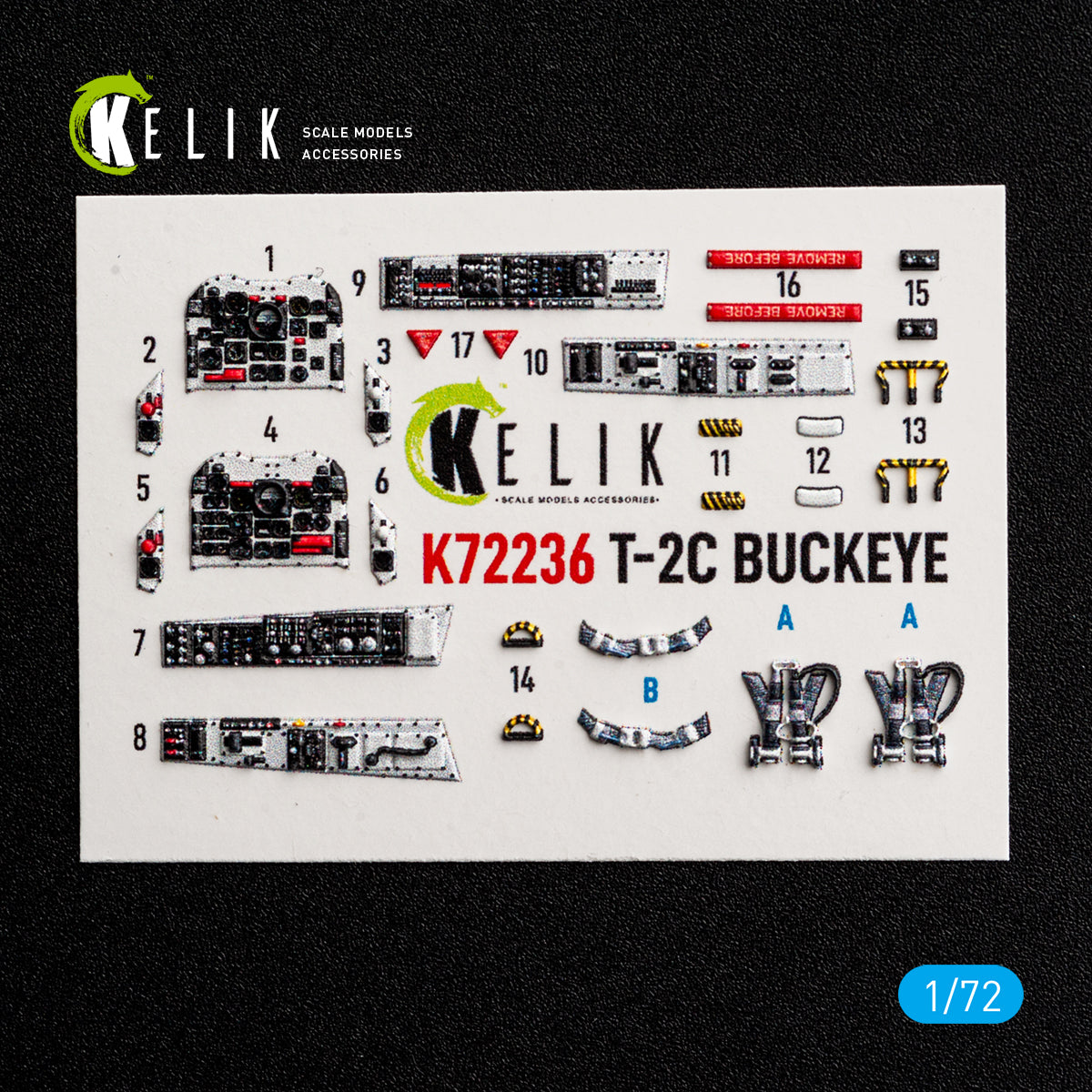 KELIK K72236 T-2C BUCKEYE - interior 3D decals for Wolfpack kit 1/72 – Bild 2