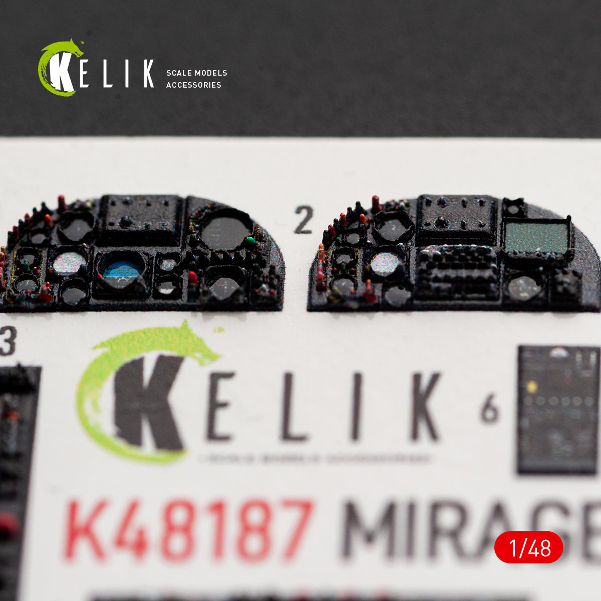 KELIK K48187 Mirage F1C/CR - interior 3D decals for Italeri kit 1/48 – immagine 3