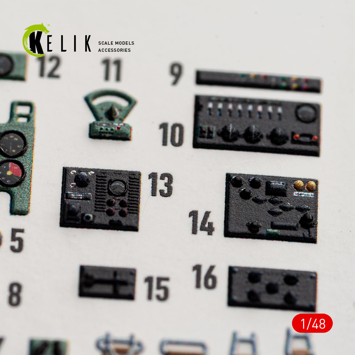 KELIK K48189 A6M2b Zero - interior 3D decals for Academy kit 1/48 – immagine 3