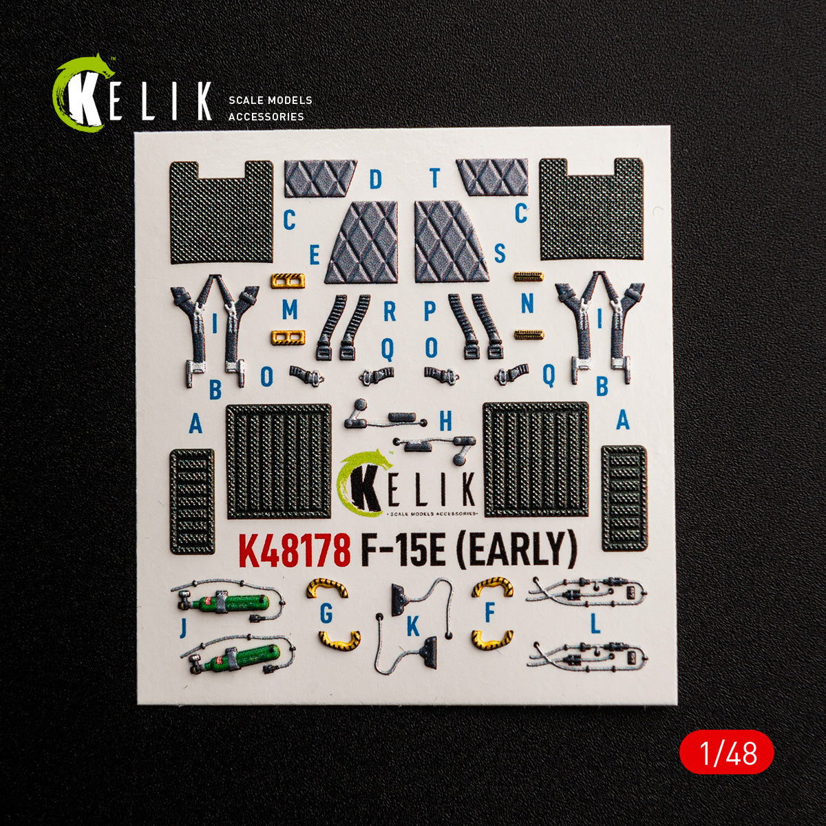 KELIK K48178 F-15E (Early) - interior 3D decals for Hasegawa kit 1/48 – image 4