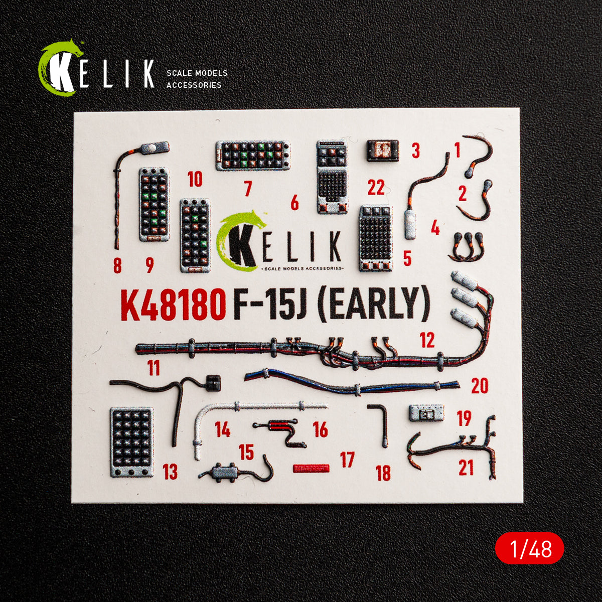 KELIK K48180 F-151 (Early) - interior 3D decals for Hasegawa kit 1/48 – obrázek 9