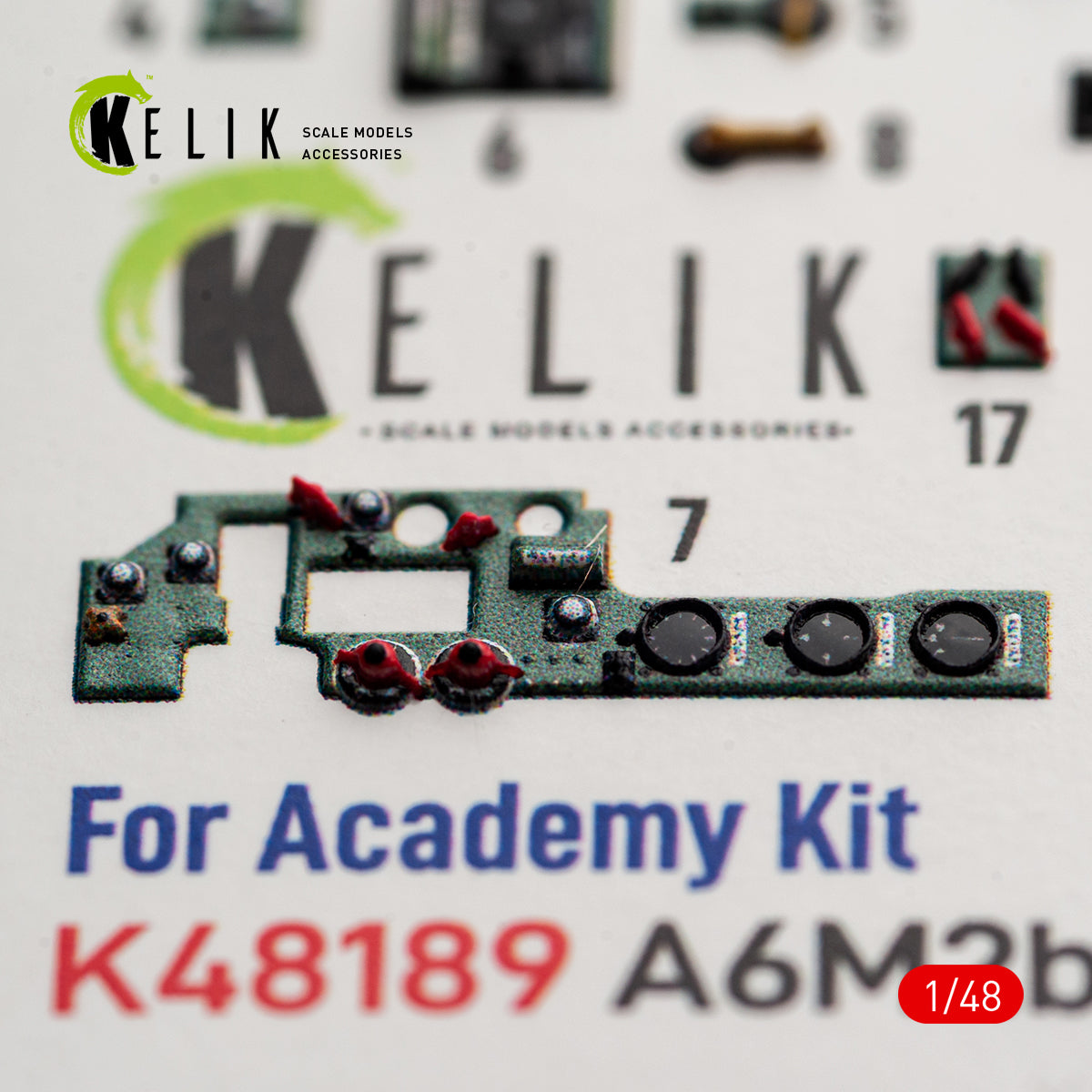 KELIK K48189 A6M2b Zero - interior 3D decals for Academy kit 1/48 – immagine 6