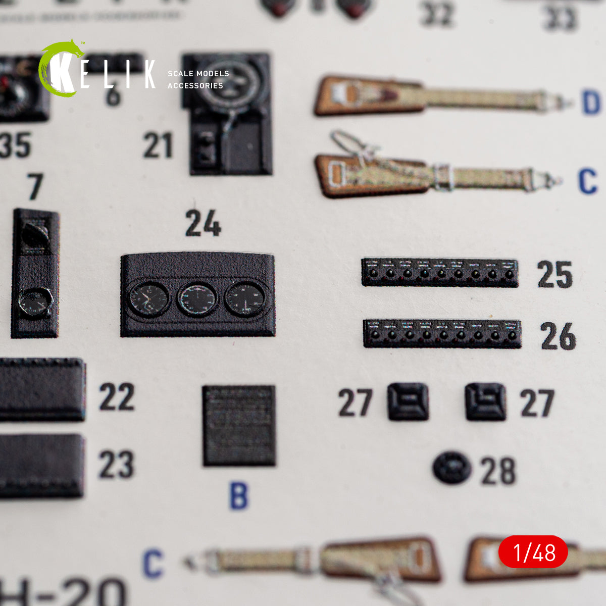 KELIK K48192 He-111 H-20 - interior 3D decals for ICM kit 1/48 – image 6