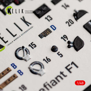 KELIK K48184 Defiant Fi - interior 3D decals for Trumpeter kit 1/48 – obrázek 2