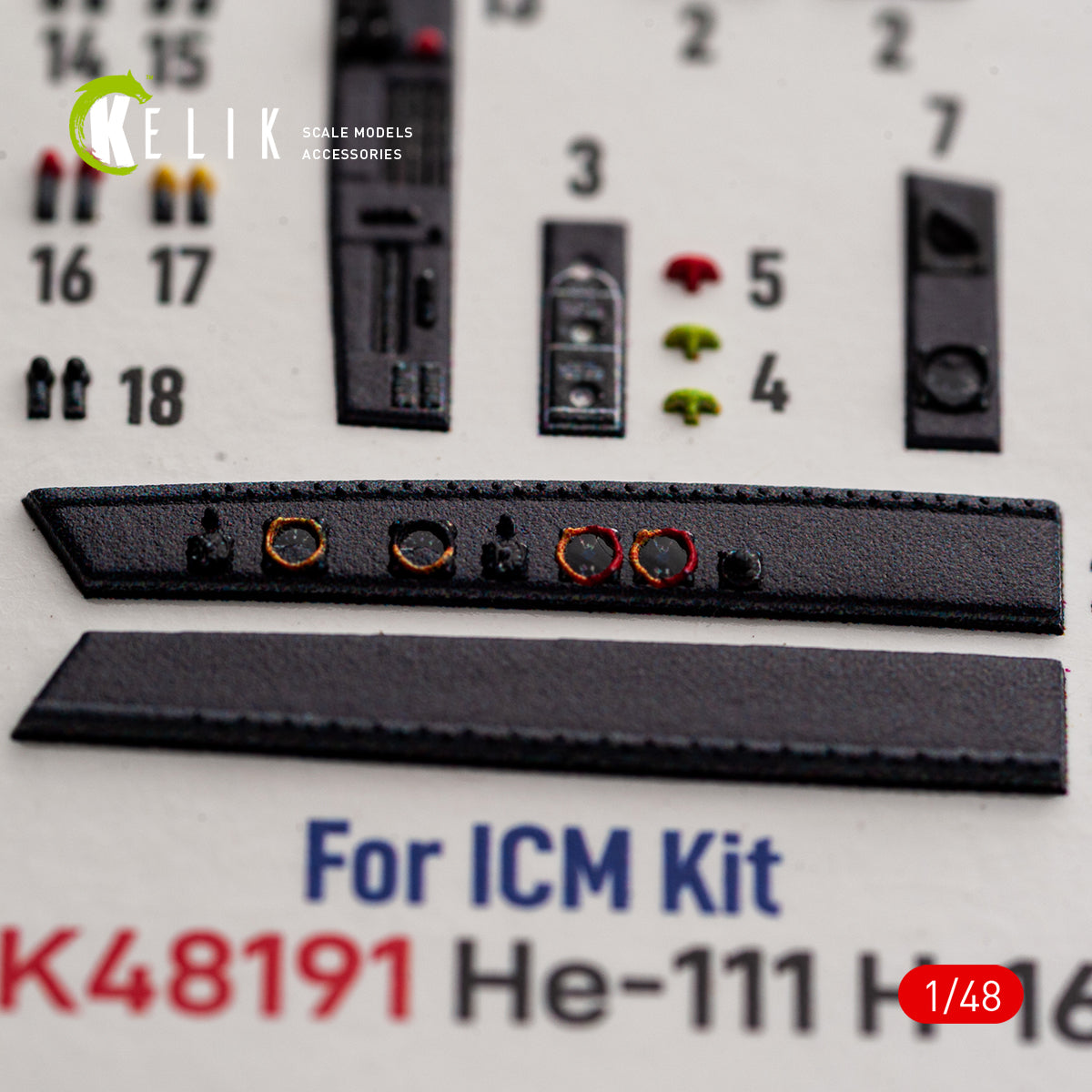 KELIK K48191 He-111 H-16 - interior 3D decals for ICM kit 1/48 – imagen 7