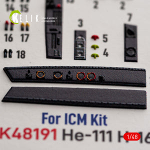 KELIK K48191 He-111 H-16 - interior 3D decals for ICM kit 1/48 – imagen 7
